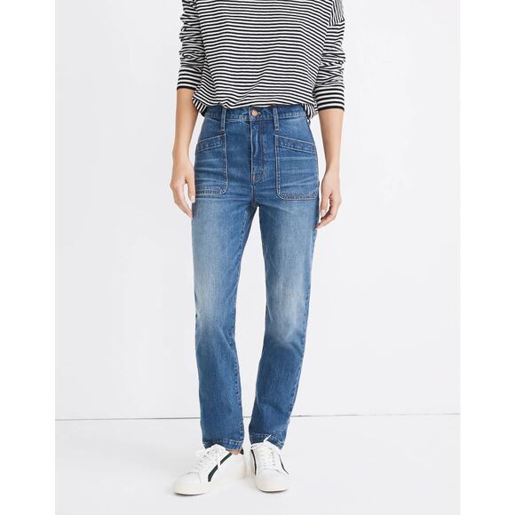 Madewell Women's Classic Fit Straight Leg Full Length Jeans Denim Blue Size 24 - Picture 1 of 7